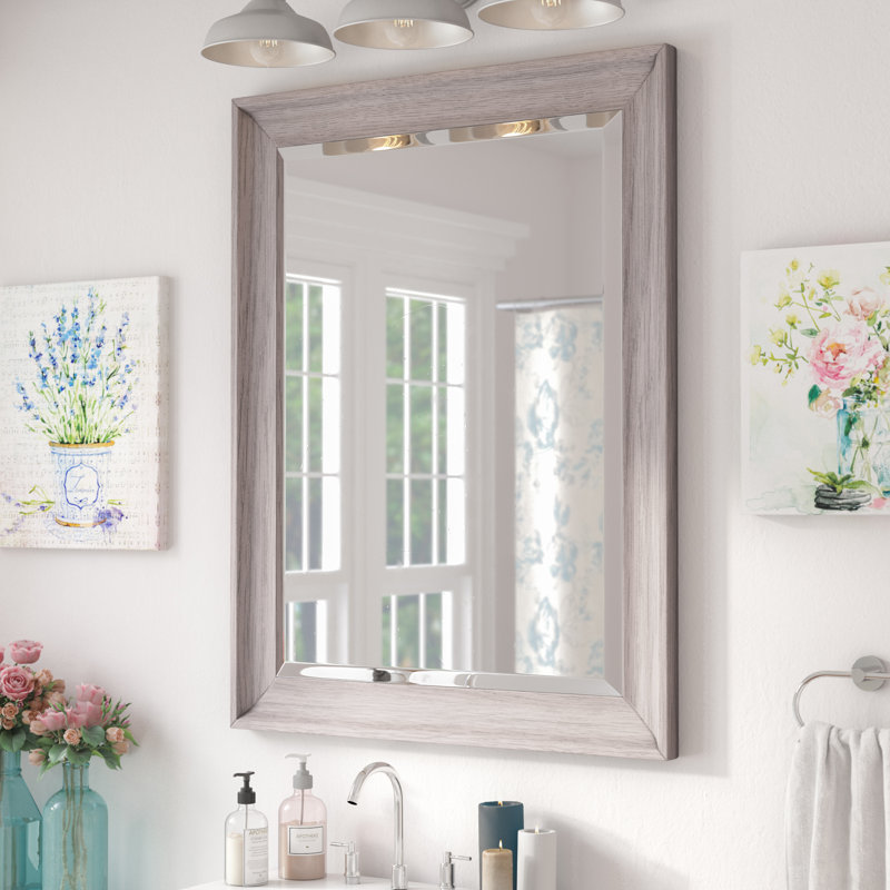 Lark Manor Bartouille Transitional Driftwood Beveled Bathroom/Vanity